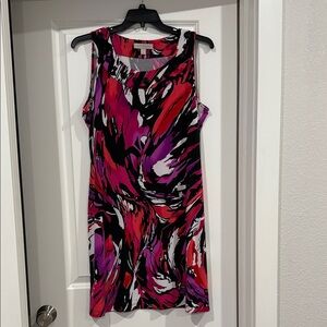 Laura Ashley Pink and Purple Abstract Mini Dress